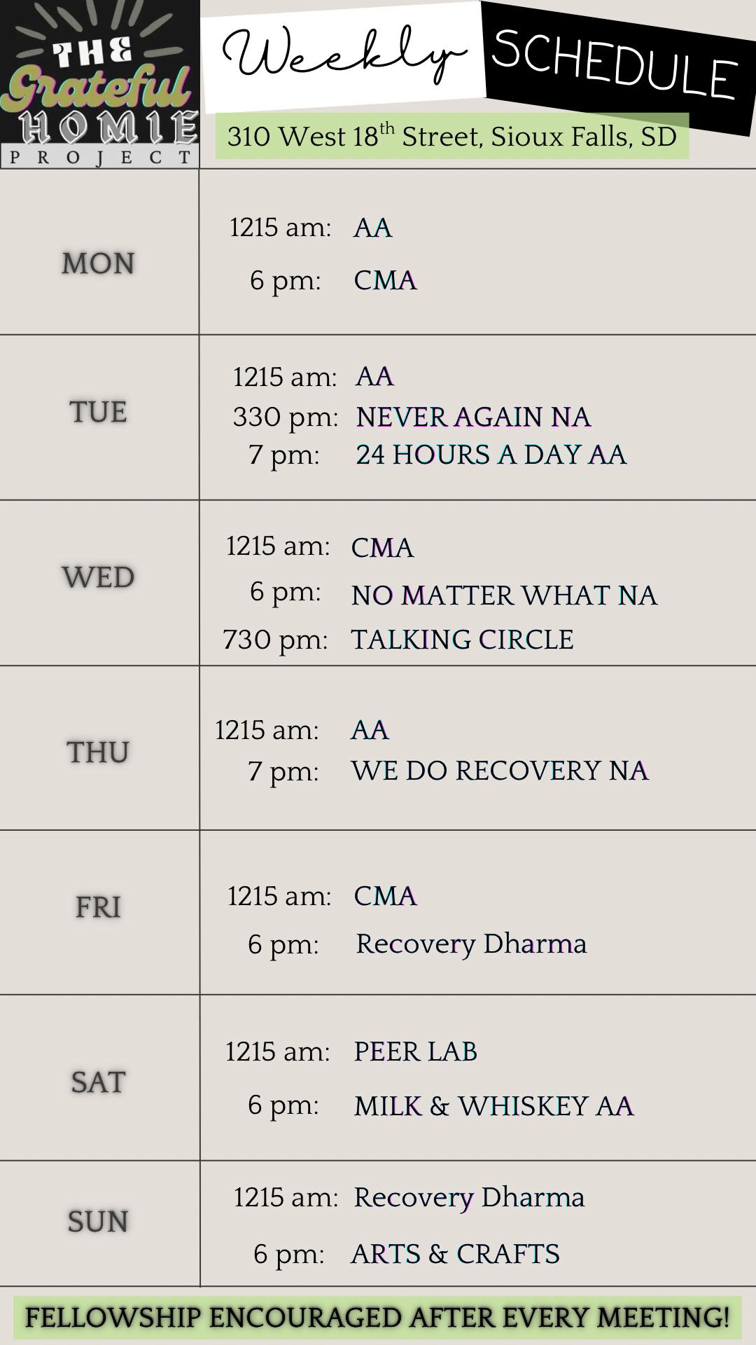 Current Schedule